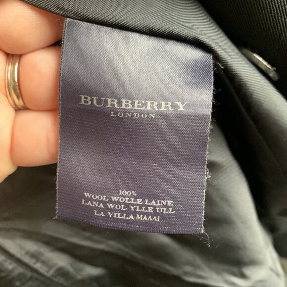 Burberry London 100% Wool Single Breasted Jacket Black Size 8 Black - Picture 13 of 14